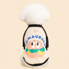 랜보어 반려동물 패스트푸드 극세사 티셔츠, 블랙, 1개