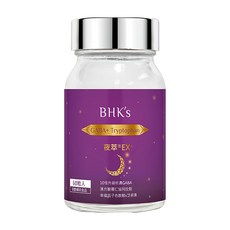BHK’s 夜萃EX+ 素食膠囊 GABA 酸棗仁 助眠放鬆, 60顆, 1罐