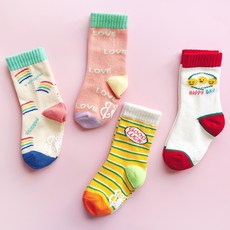 cocoB Dorothy 孩童印花防滑長襪 4雙組