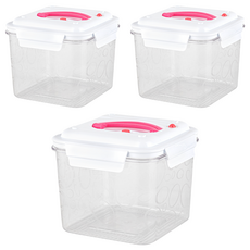 이지앤프리 에어제로 진공 밀폐용기, 3개, 2.6L