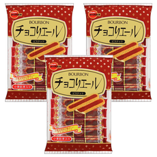 BOURBON 北日本 巧克力味餅乾棒, 110.6g, 3袋