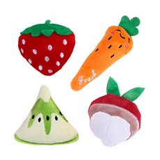 寵物水果縫製玩偶玩具 4件組 PK007, 混色, 1套