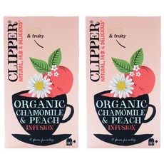 CLIPPER 洋甘菊&水蜜桃茶包, 20包, 2盒, 1.5g