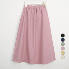 마이시즌 여성 살랑 코튼 A라인 밴딩 스커트