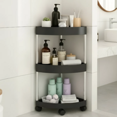 Yunco浴室便攜式角架無孔, 黑色, 1個