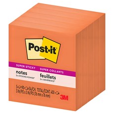 3M Post-it 利貼 狠黏便條紙 654, 5個, 90張, 霓虹橘