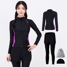 aquatica 女性防曬拉鍊上衣 AQAWZD + 內搭褲短褲 + 彈性泳帽套裝