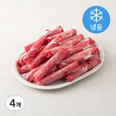 우미학 돌돌말이 한우목심 1등급 샤브샤브 (냉동), 300g, 4개