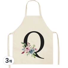 알파벳 이니셜 앞치마 68 x 55 cm, Q, 3개