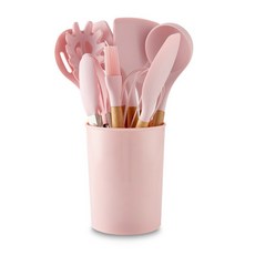 Gongsso廚房矽膠烹飪工具 12件組, 12種, 粉色, 1組