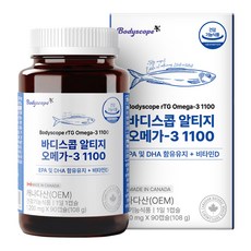 Bodyscope rTG Omega 3 1100, 90錠, 108g, 1個
