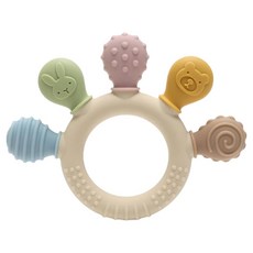 Bebeen 嬰幼兒用矽膠固齒器 5合1 觸感遊戲, 1個, 單品, 混合色