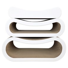 PETSMON 貓用3層貴妃躺椅貓抓板套組, 1套, 白色