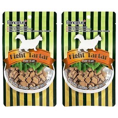 Boneplus 貓專用魚造型薄荷潔牙骨 幫助預防牙垢, 牛奶風味, 70g, 2包