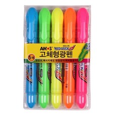 AMOS Neostick 固體螢光筆, 綜合色, 5支
