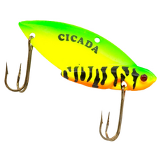 Reef Runner Cicada 金屬顫泳 沉水 蟬顫泳 VIB 路亞 假餌 硬餌 1/16oz, 202金色 + 綠色, 3.5g, 1個