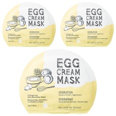 투쿨포스쿨 에그 크림 마스크 하이드레이션, 3개, 1개입