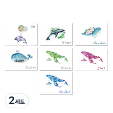 Ttta-jjaeng-i工房 夢幻鯨魚明信片 7款套組, 橫式, 2套