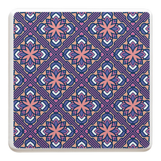 收納王妃 花磚系列杯墊, 1個, 紫藤花 紫色