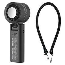 ADAMOUTDOOR 隨身掛繩機能冰鎮風扇, 黑色, ADFN-500