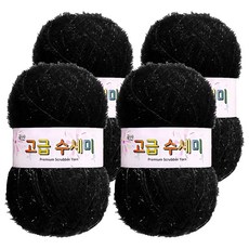 Yarna 高級菜瓜布編織線 80g, 4個, 130 黑色