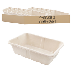 ONeFU 萬福 植纖方形餐盒 650ml, 6包, 50個