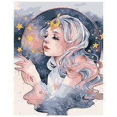 로디즌 명화 그리기 DIY 세트 40 x 50 cm, 달빛 소녀, 1개