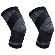 專業透氣X型防護護膝 W3205-L, 2個, 黑色