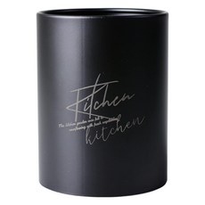 E.dot 不鏽鋼餐具收納架/圓形筷筒, 黑色, 1個