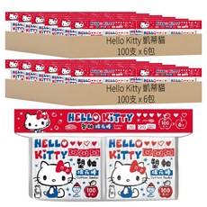 Hello Kitty 凱蒂貓 塑軸棉花棒, 12包, 100支