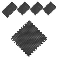 해피마인 방음 냉기 폼 접착 조각매트, 블랙, 10개