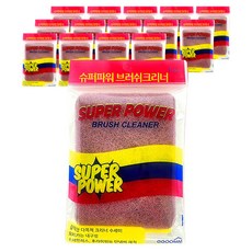 슈퍼파워 브러쉬 클리너 양면 수세미, 1개입, 15개