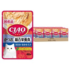 INABA CIAO 啾嚕 巧餐包, 96包, 40g, 鰹魚 + 雞肉 + 柴魚片