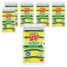 3M Scotch-Brite 百利 好握型海綿菜瓜布 爐具/鍋具專用, 5片, 6包