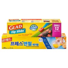 GLAD 佳能 Press'n Seal 神奇保鮮膜 一般型 + 滑軌式夾鏈袋 小型 12入, 1套, 12個