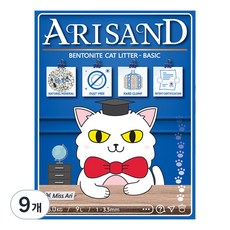 아리샌드 베이직 벤토나이트 고양이모래, 6kg, 9개, 무향