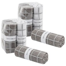 Fallinhome 每月圖案浴巾方形 2 種 x 2p 套裝，每月 1 件, 4入, 白+灰, 2組