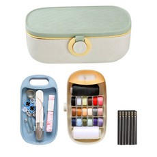 The Rare 雙層針線收納盒縫紉工具套裝 QA1209, 1套, 淺綠色