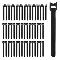 코멧 홈 찍찍이 케이블타이 고리형, 블랙, 50개