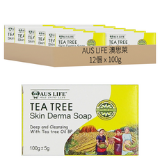 AUS LIFE 澳思萊 台灣公司貨 澳洲茶樹精油淨膚美肌皂, 12個, 100g