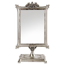 miro line 藍寶石中世紀錫製雙面桌鏡 中型, 銀色