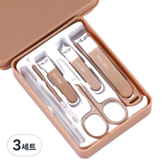 Celiving 防飛濺人體工學設計指甲剪6件組, 3套, 棕色