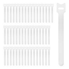 코멧 홈 찍찍이 케이블타이 고리형, 화이트, 50개