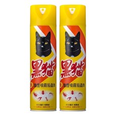 黑貓 油性噴霧殺蟲劑, 600ml, 2瓶
