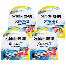 Schick 舒適牌 Xtreme3 超鋒3 彈性刀片, 4入, 4盒