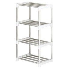 Hello.D 多用途金屬鞋櫃 4層, 白色, 1個