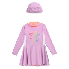 BLACKYAK KIDS 女童 BK 海洋連身泳衣 + 帽子套裝 1BKRSM2908
