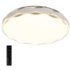 WONHA Artway 圓形 LED 房間吸頂燈 75W + 遙控器套組, 不閃頻 白色 + 灰色 + 晝光色 + 燈泡色 + 自然白光