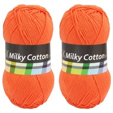 brandyarn Milky Cotton BLACK 棉混紡編織線, 71號 深橙, 2個