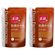 美琪抗菌沐浴乳補充包，含澳洲茶樹精油，植萃防護配方，600ml, 2包